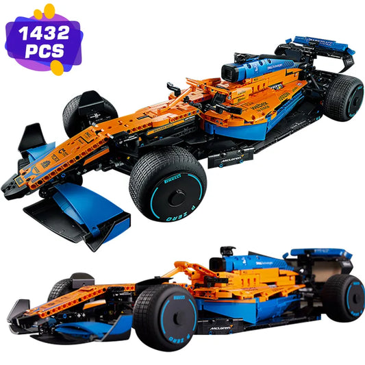 Techniczny Klasyczny Model Samochodu Formuły F1 sterowany zdalnie, zestaw klocków do budowania Moc Bricks, zestaw modeli do samodzielnego montażu DIY, zabawki dla chłopców, dzieci, prezent dekoracyjny.